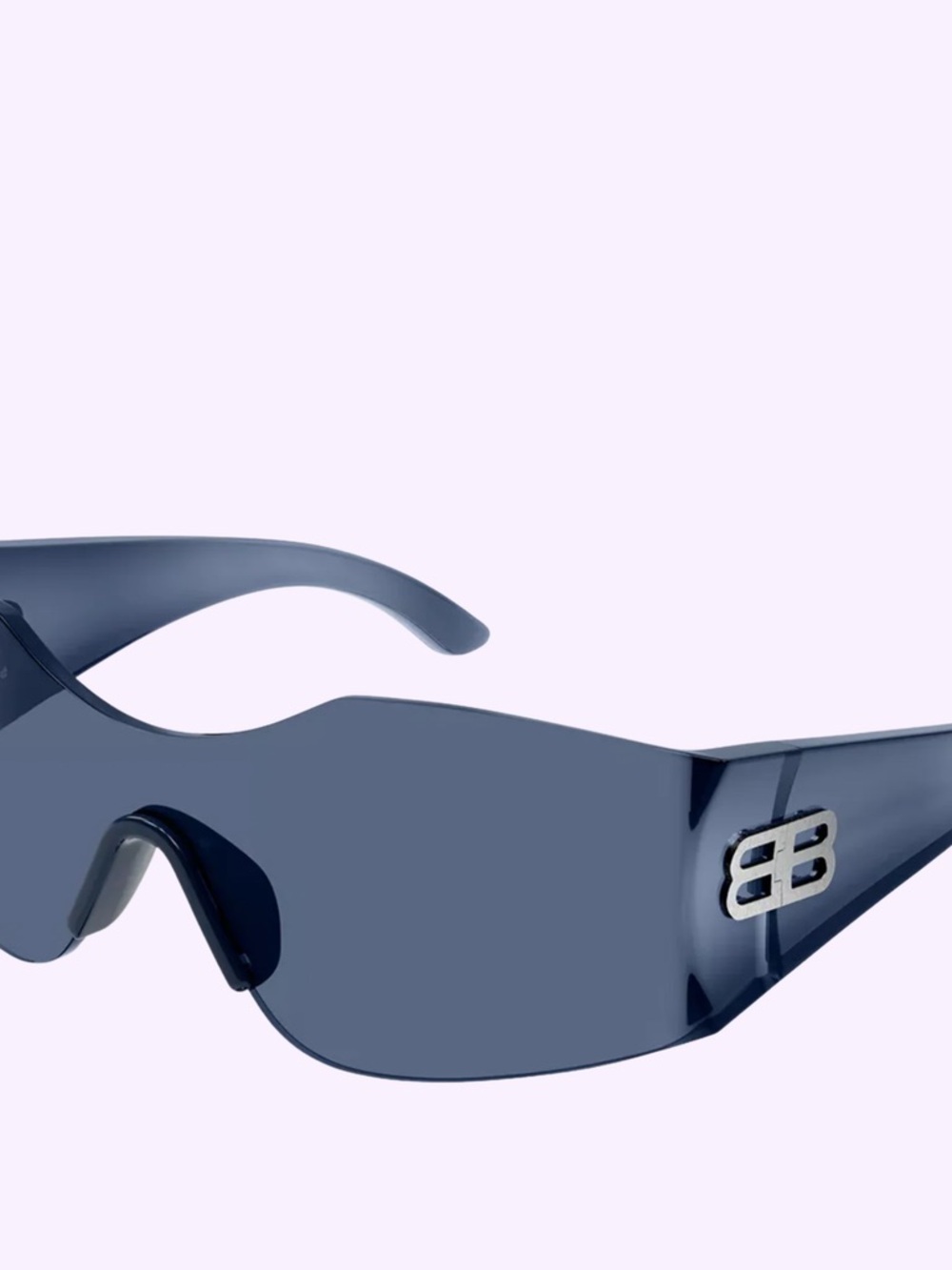 Balenciaga Navy Shield Sunglasses with Silver Logo
